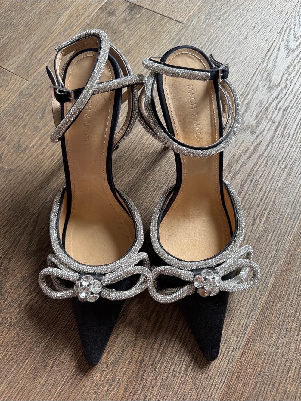 MACH & MACH DOUBLE BOW SATIN PUMPS